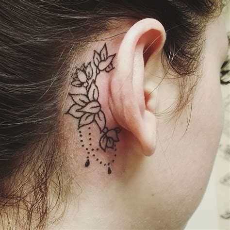 ears tattoo|cute behind the ear tattoos.